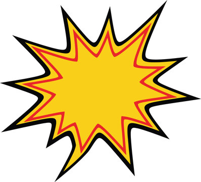 Comic book explosion effect isolated on white