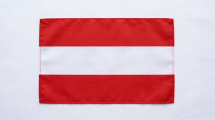 Obraz premium National flag of Austria with red, white, red horizontal stripes, one of the world’s oldest designs symbolizing heritage, resilience, and enduring national identity across centuries.