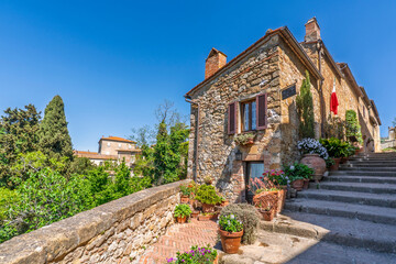 Fototapeta premium The Pienza Town street view in Italy
