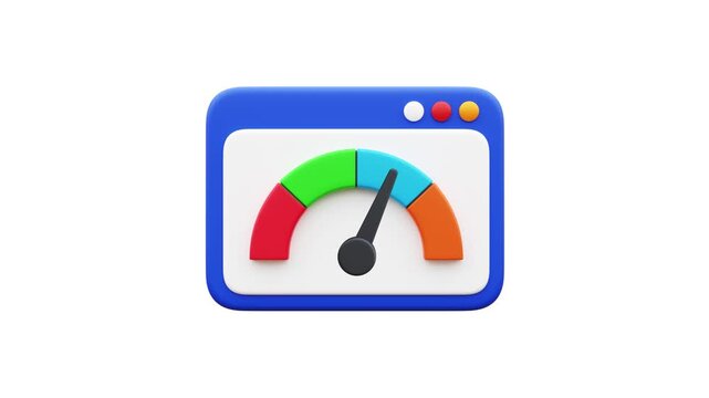 3d Credit score meter animation video clip. Credit score gauge indicator moving animated motion graphic footage