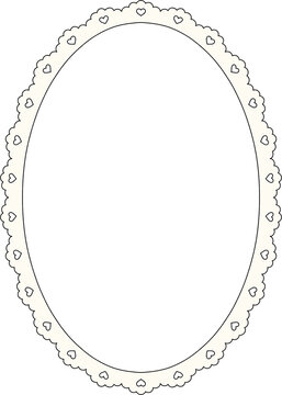 Oval Heart Lace Frame Hand Draw