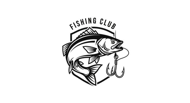 Fish Hook Fishing Club Logo Design.