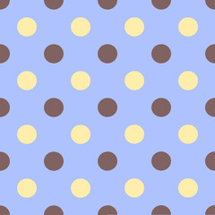 blue brown beige seamless polka dots pattern background © vanillabluecloud