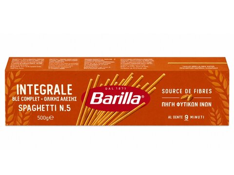paquet de spaghetti au bl&eacute; complet de marque Barilla