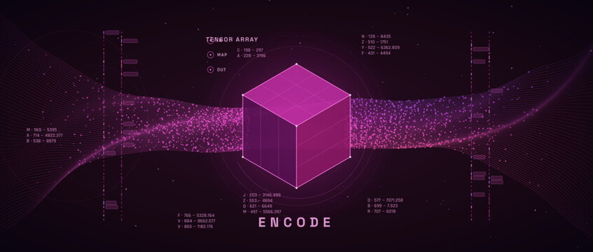 Abstract digital data cube futuristic background with digital network connection modern technology vector illustration three-dimensional data system design template for presentation banner