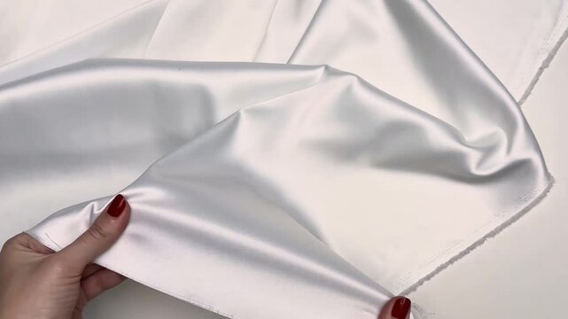 This elegant heavyweight polyester satin fabric features a reflective lustrous surface and a fluid drape which is perfect for creating sophisticated evening wear and formal garments