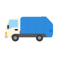 Fototapeta premium ゴミ収集車の可愛いイラスト