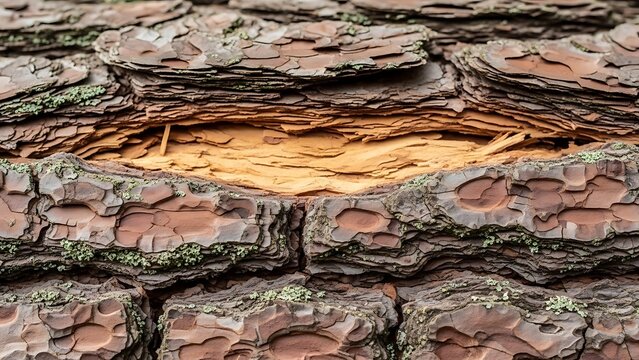 Ancient sedimentary rock layers eroded by wind and water.