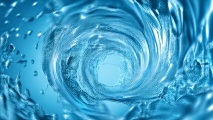 Obraz premium impeller. Dynamic spiral vortex in clear blue water, created by an unseen impeller. bar promotions, beverage menus, designed for food & beverage menus and cafe branding.