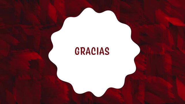 Gracias Red Maroon Dark Background Horizontal White Circular Rotating Text 
