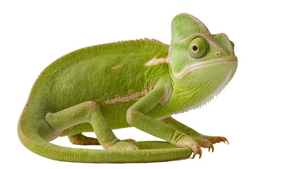 Fototapeta premium Green chameleon with crest and patterned skin