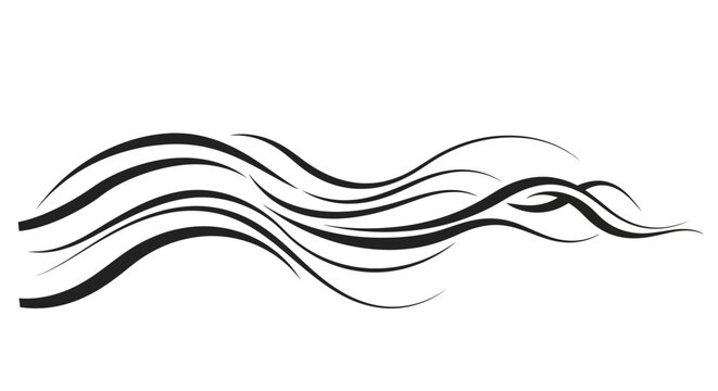 Black wavy abstract lines.
