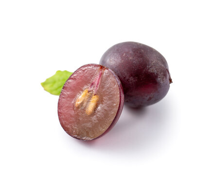 Fresh ripe grapes isolated on white background