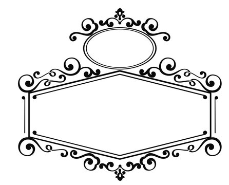 ornate hexagon badge frame svg file