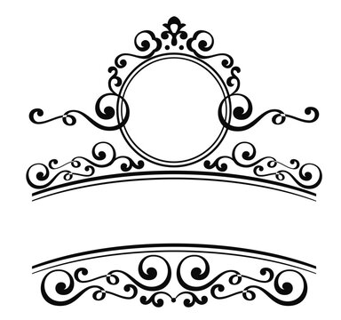 circular badge floral divider svg file