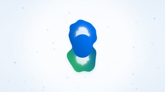 Abstract 3D Fluid Shapes in Blue and Green Gradient on White Background for Modern Graphic Design