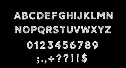 Obraz premium Back to school dotted font alphabet and numbers for educational designs and classroom decorations
