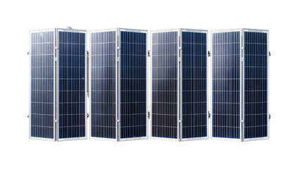 Fototapeta premium Multiple foldable solar panels arranged in a row