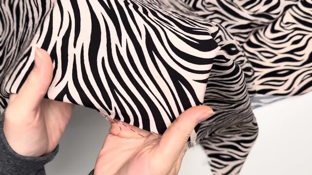 Lightweight yet durable boho style linen blend fabric features a chic zebra print pattern suitable for comfortable summer clothing projects and garment designs needing a breathable material finish
