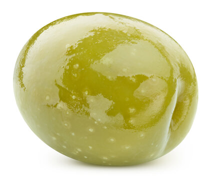 Green olive isolated on white background
