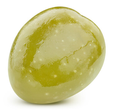 Green olive isolated on white background