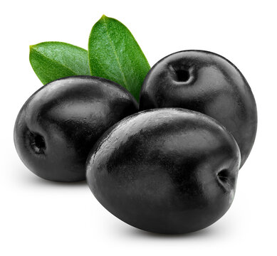 Black olives isolated on white background