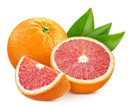 Ripe red orange isolated on white background