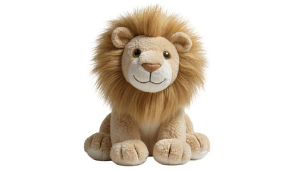 Plush lion toy with fluffy mane sitting © Paula