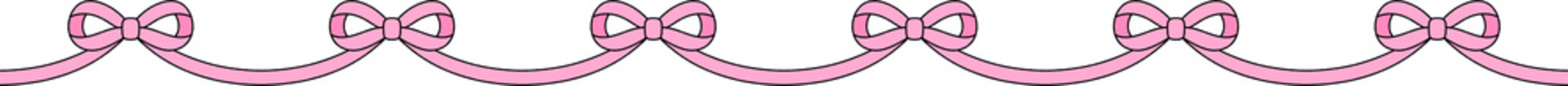 Pink Ribbon Bow Border Hand Drawn