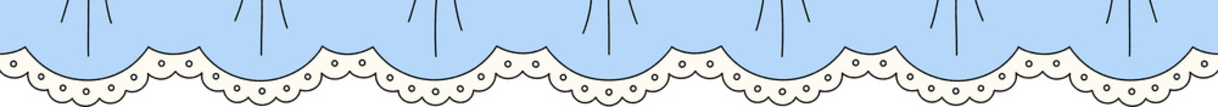 Blue Lace Ribbon Hand Drawn Border