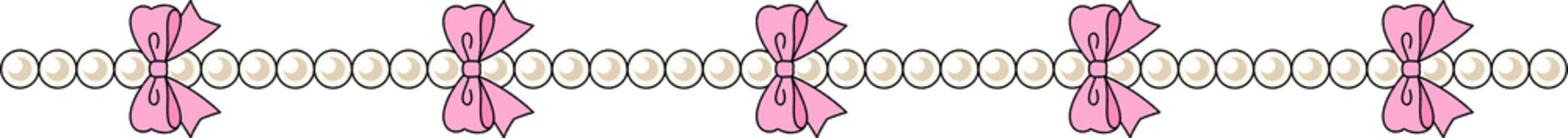 Pearl Pink Bow Border Hand Draw