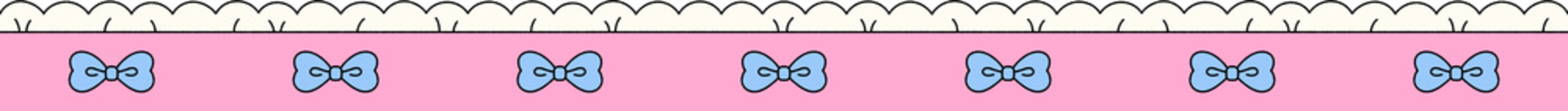 Cute Bow Pink Border Hand Drawn