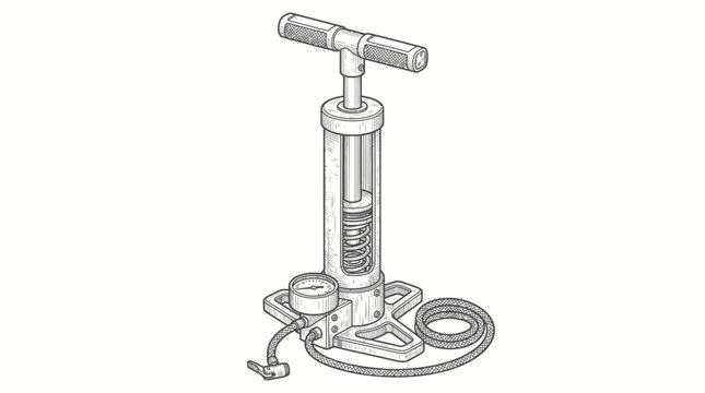 Manual Air Pump Piston Tube Exposing Mechanical Efficiency and Power