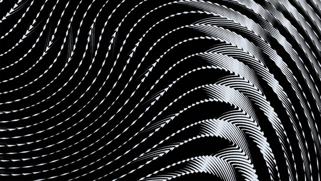 Futuristic silver wavy lines on black background, metallic chrome abstract pattern, elegant liquid metal texture vector for luxury branding
