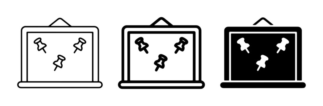 Bulletin Board Icons, Pinboard Set, Office Supplies, Announcement Board Graphics