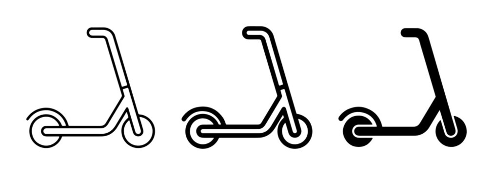 Scooter Icons, Electric Scooter Vector Graphics, Urban Transport Symbols