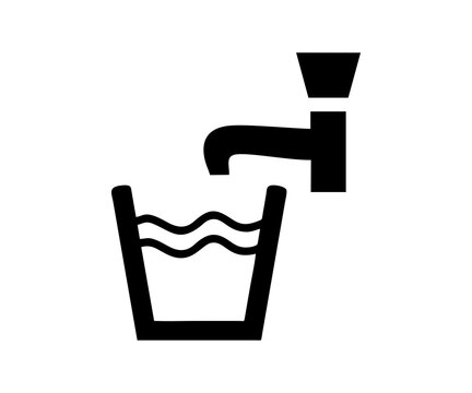 PF 007: Drinking water signs. Public facilities illustration on transparent background. 