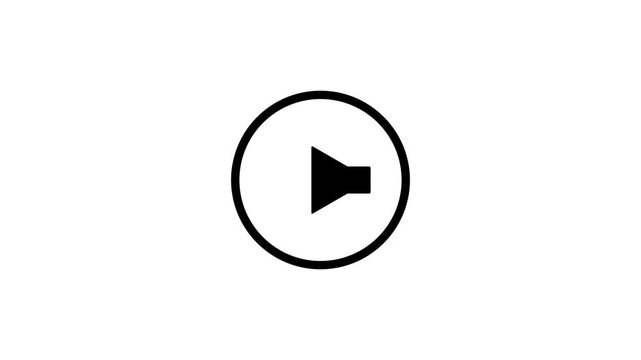 Dynamic play button pulse animation in neon glow modern ui/ux motion for media players