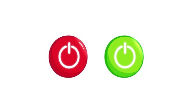 On and Off Power Button Icons Animation
