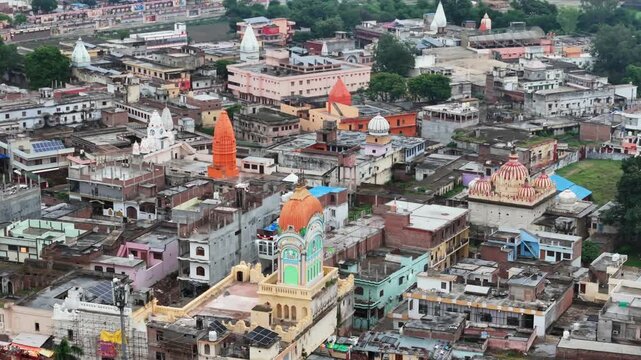 Aerial View of Ayodhya City Uttar Pradesh India
