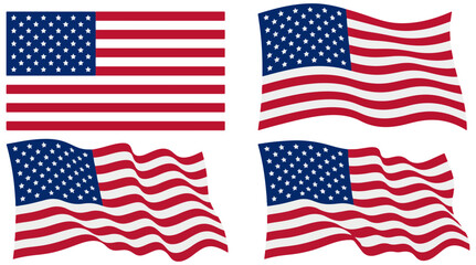 American flags with different wave patterns usa flag © Sefat