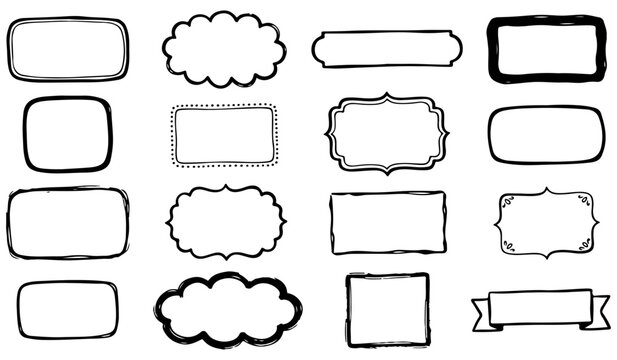 Vintage label and banner silhouettes labels bannners