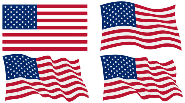 American flags with different wave patterns usa flag
