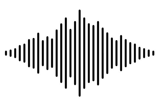 Sound wave pattern, audio signal silhouette transparent background