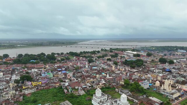 Aerial View of Ayodhya City Uttar Pradesh India