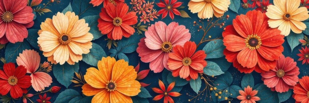 Abstract floral patchwork wallpaper Japanese Boro textile style , boro, fabric texture