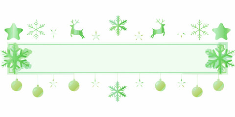 Christmas banner with snowflakes reindeer and star ornaments vector illustration © Indira