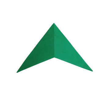 Vibrant green equilateral triangle with sharp edges