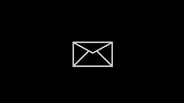 message icon animation. New message. Email notification element for digital system interface. Received mail inbox check .4k video