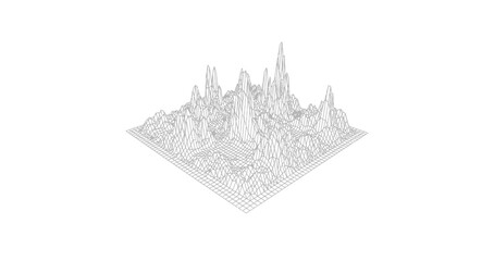 Obraz premium Abstract 3D Wireframe Terrain Mesh Landscape